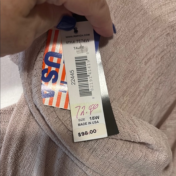 NWT R&M Richards Light Tan Dress - size 18W - Picture 10 of 12